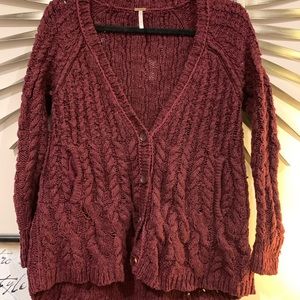 Free People Burgundy Sweater